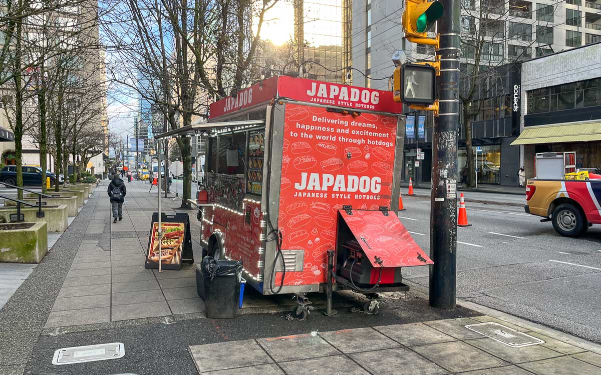 The original location of Japadog, Vancouver, Canada