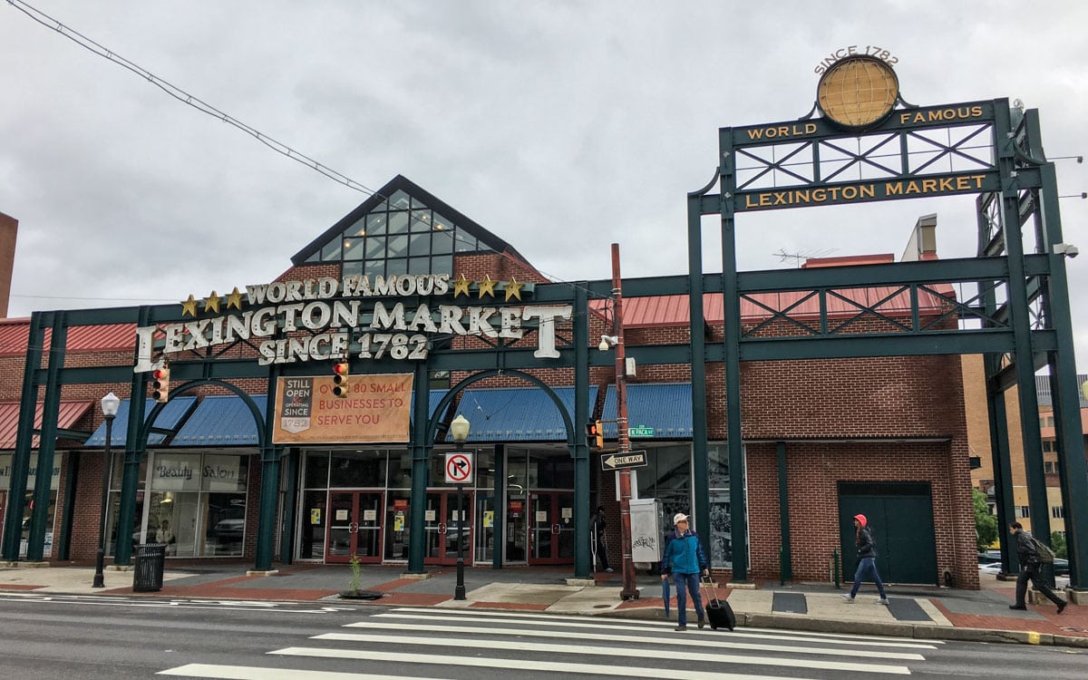 The entrance to Lexington Market, Baltimore, Maryland