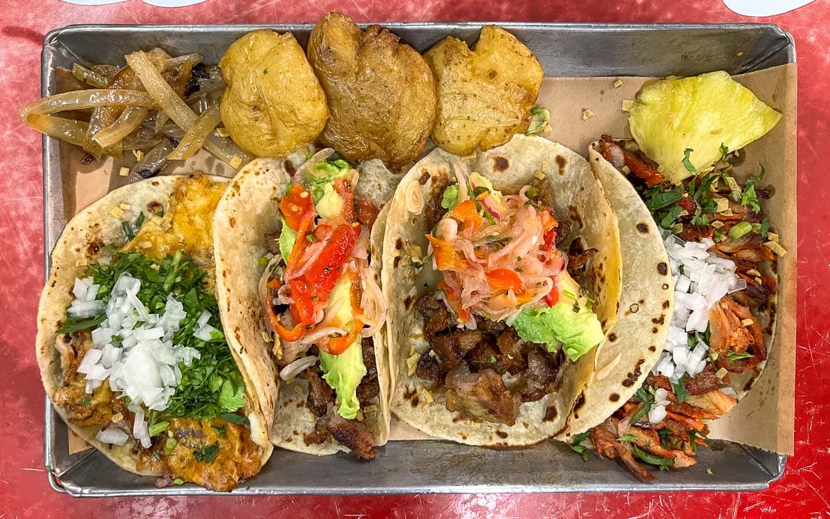 Assorted tacos, Taqueria Orinoco, Mexico City