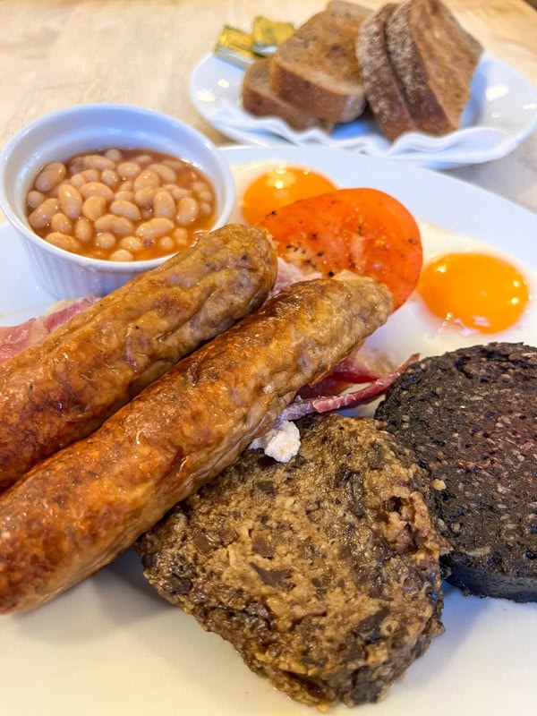 Assorted meats in the Full Breakfast