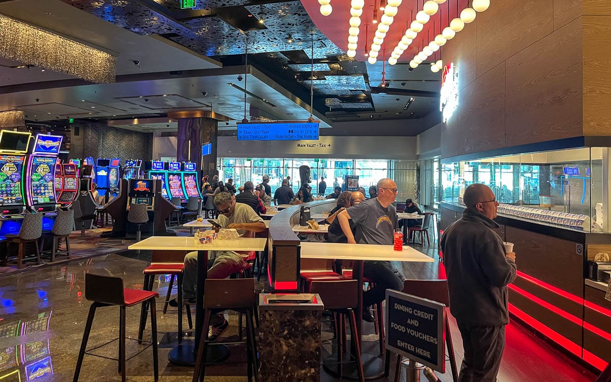 Tables overlooking the casino floor