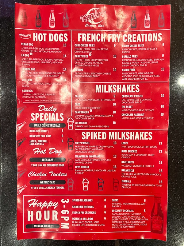 Second page of the menu