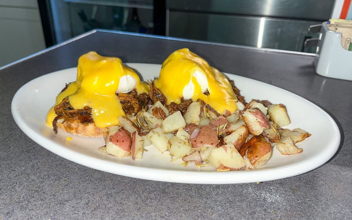 Pulled Pork Benny, The Templeton, Vancouver, Canada