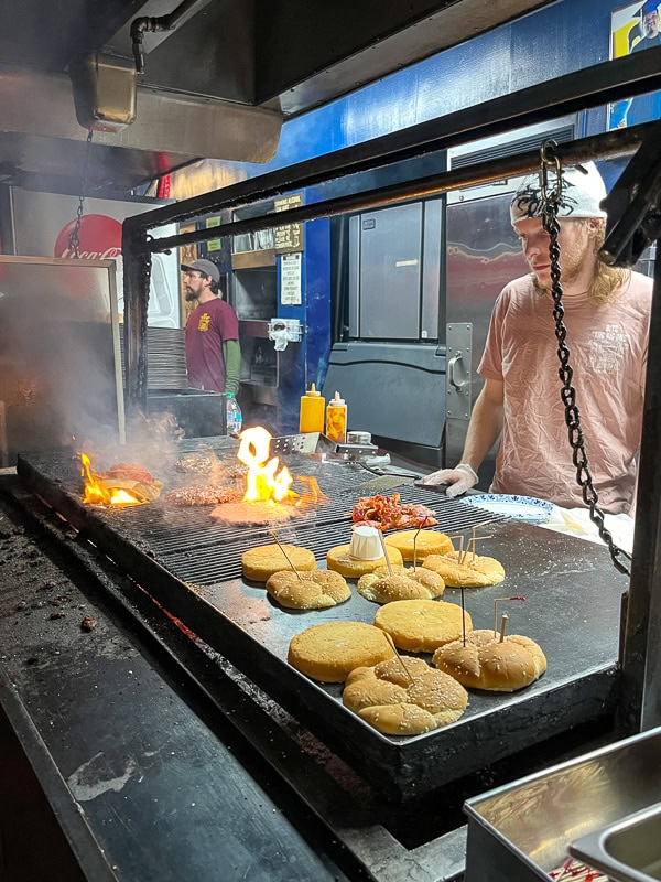 Burgers on the grill