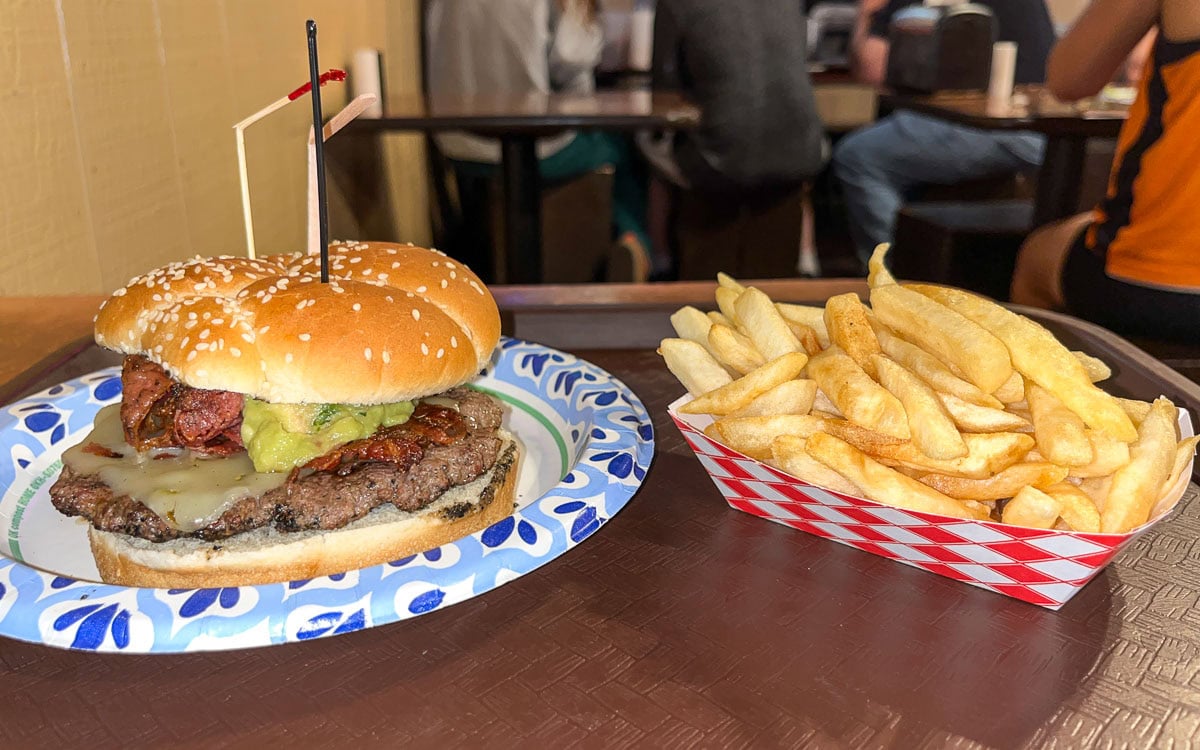 Guacamole Bacon Burger with Chuckbox Poatoes, The Chuckbox, Tempe, Arizona